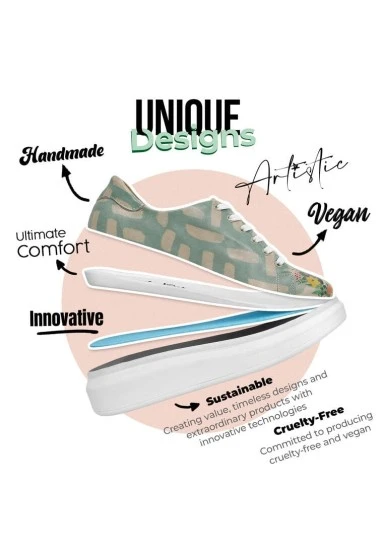 Women Vegan Leather Multicolor Sneakers - Sweet Escape Design - 