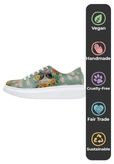 Women Vegan Leather Multicolor Sneakers - Sweet Escape Design - 