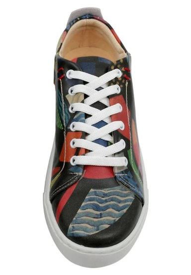 Women Vegan Leather Multicolor Sneakers - Want Some Color? Design - 