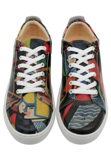 Women Vegan Leather Multicolor Sneakers - Want Some Color? Design - 