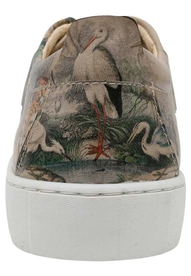 Women Vegan Leather Multicolor Sneakers - Jungle Serenity Design - 
