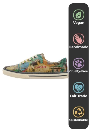 Women Vegan Leather Multicolor Sneakers - Ancient Tales Design - 