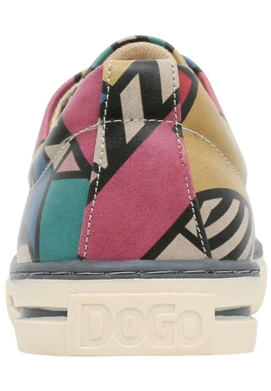 Women Vegan Leather Multicolor Sneakers - Painting in Harmony Design - 
