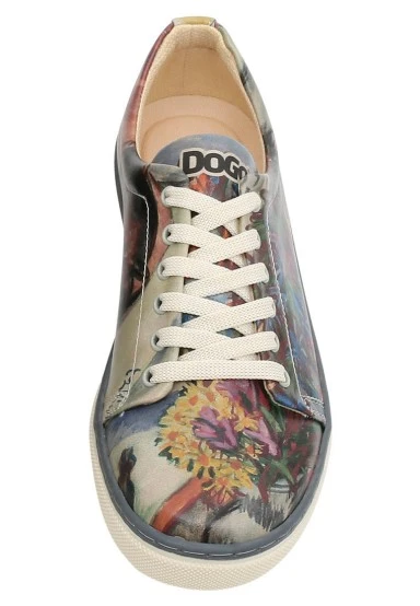 Women Vegan Leather Multicolor Sneakers - Still Life Design - 