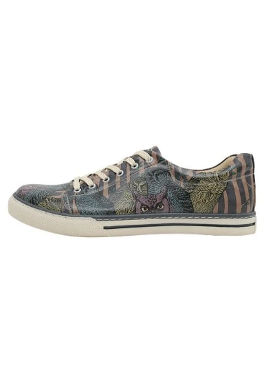 Men Vegan Leather Multicolor Sneakers - Ever Feel Like You're Being Watched Design - 