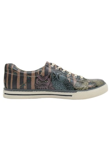 Men Vegan Leather Multicolor Sneakers - Ever Feel Like You're Being Watched Design - 