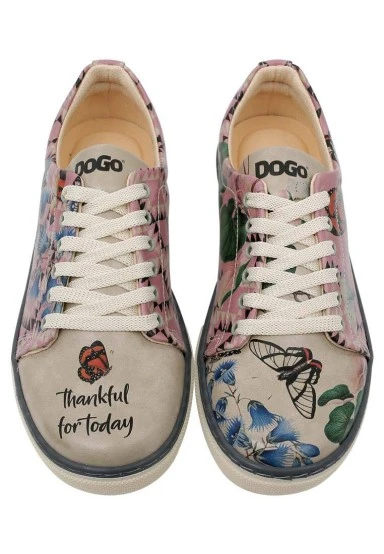 Women Vegan Leather Multicolor Sneakers - Thankful for Today Design - 
