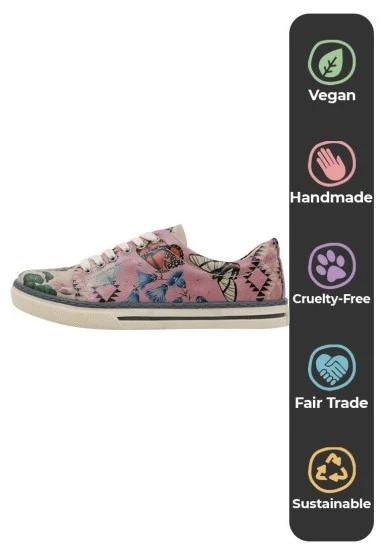 Women Vegan Leather Multicolor Sneakers - Thankful for Today Design - 