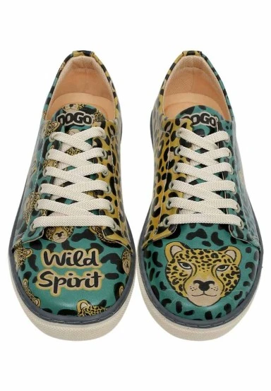 Women Vegan Leather Multicolor Sneakers - Wild Spirit Design - 