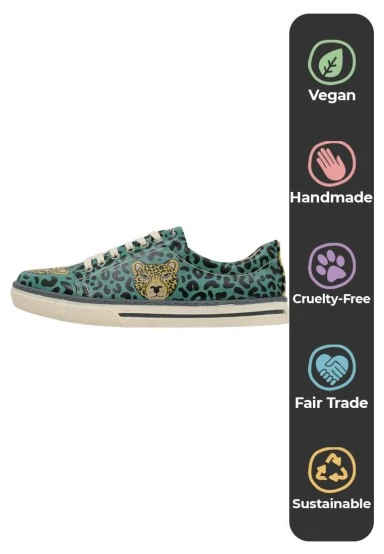 Women Vegan Leather Multicolor Sneakers - Wild Spirit Design - 