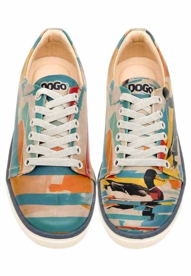 Women Vegan Leather Multicolor Sneakers - Goose Bumps Design - 
