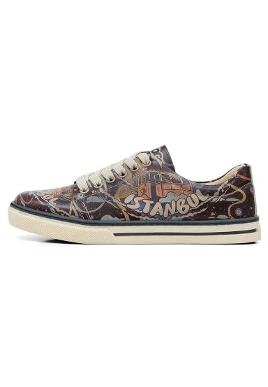 Women Vegan Leather Multicolor Sneakers - The Cats of Istanbul Design - 