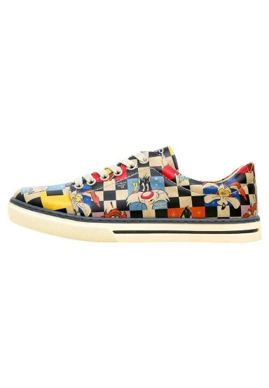 Women Vegan Leather Multicolor Sneakers - Warner Bros You-re-Despicable Design - 