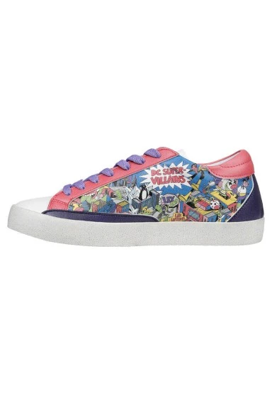 Women Vegan Leather Multicolor Sneakers - Warner Bros DC Villains Design - 