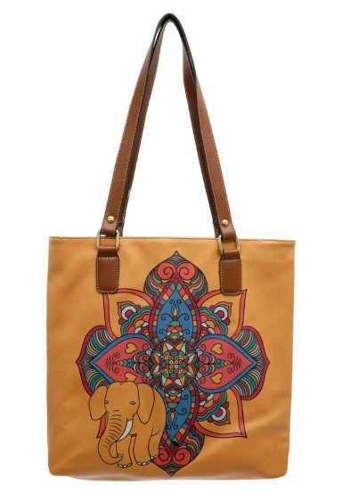 Women Vegan Leather Navy Shoulder Bag - India Design - 