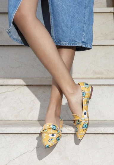 Women Vegan Leather Orange Flat Shoes - See You Design - 