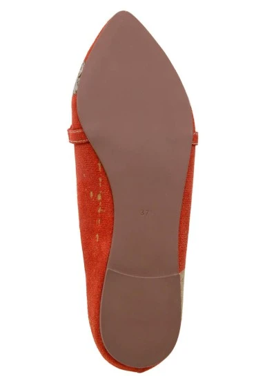 Women Vegan Leather Orange Flat Shoes - Warner Bros Tom & Jerry Design - 