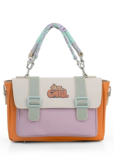 Women Vegan Leather Orange Purse - Chill Design - 