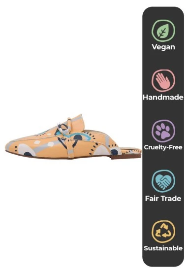 Women Vegan Leather Orange Slippers - See You Design - 