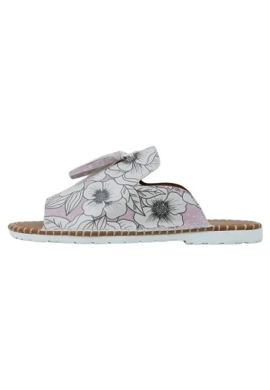 Women Vegan Leather Pink Slippers - Keep on Growing Design - 