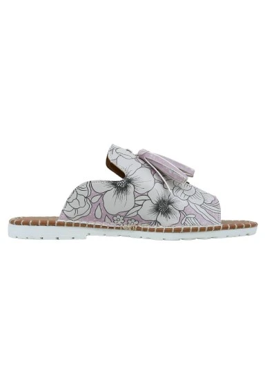 Women Vegan Leather Pink Slippers - Keep on Growing Design - 
