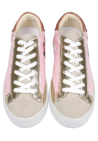 Women Vegan Leather Pink Sneakers - Peak Design - 