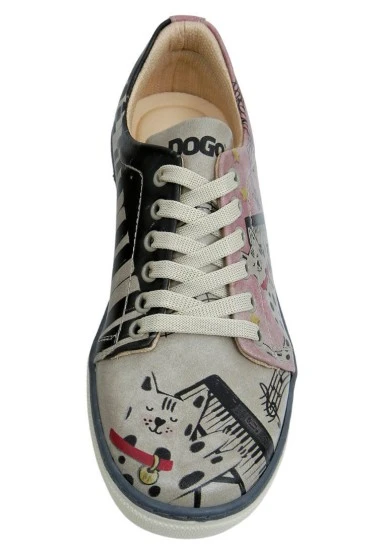 Women Vegan Leather Pink Sneakers - Dance with Me Design - 