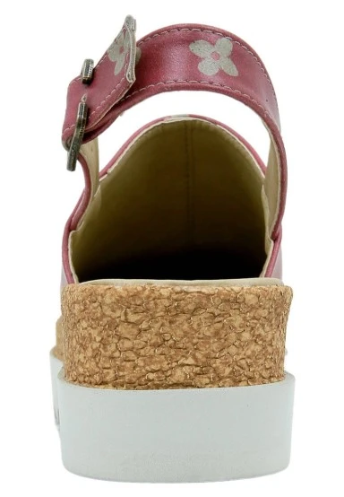 Women Vegan Leather Pink Wedge Sandals - Cat of Grace Design - 