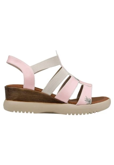 Women Vegan Leather Pink Wedge Sandals - A Little Paris Always Design - 