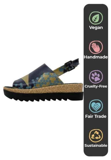 Women Vegan Leather Red Wedge Sandals - Bring Your Colours to Life Design - 