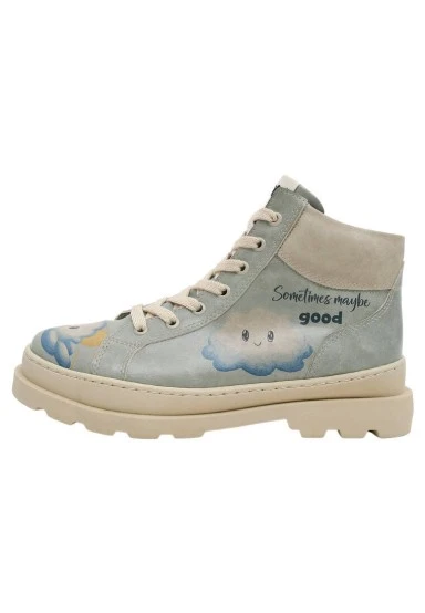 Women Vegan Leather Turquoise Ankle Boots - Sometimes Maybe Good Design - 