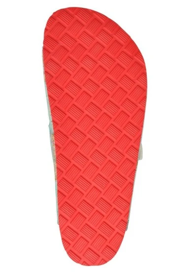 Women Vegan Leather Turquoise Slippers - Explore Design - 