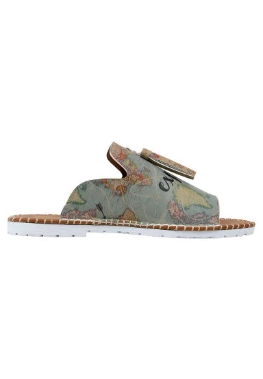 Women Vegan Leather Turquoise Slippers - Explore Design - 