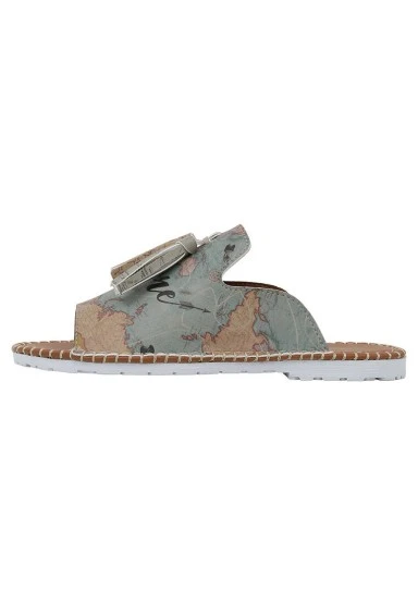 Women Vegan Leather Turquoise Slippers - Explore Design - 