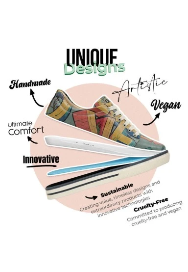 Women Vegan Leather Turquoise Sneakers - Love Design - 