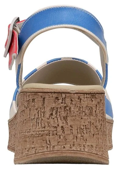 Women Vegan Leather Multicolor Wedge Sandals - Mon Amor Design - 