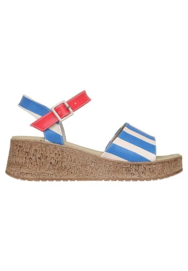 Women Vegan Leather Multicolor Wedge Sandals - Mon Amor Design - 