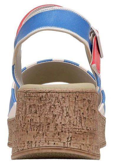 Women Vegan Leather Multicolor Wedge Sandals - Mon Amor Design - 