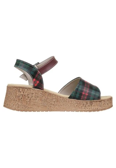 Women Vegan Leather Multicolor Wedge Sandals - Teddy Bear Design - 