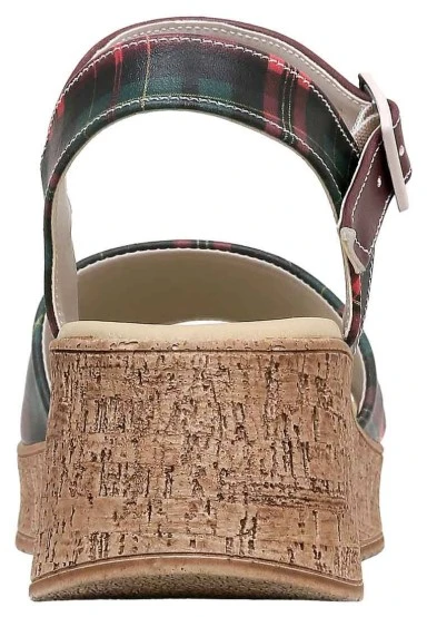 Women Vegan Leather Multicolor Wedge Sandals - Teddy Bear Design - 