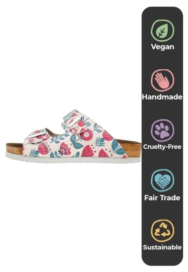 Women Vegan Leather White Slippers - Remember Who You Are Design - 