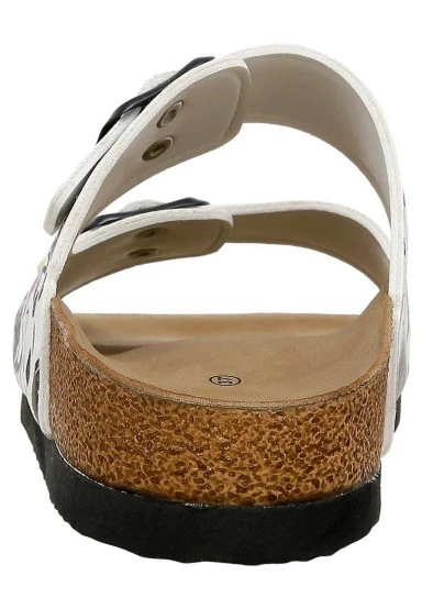 Women Vegan Leather White Slippers - Icon Design - 