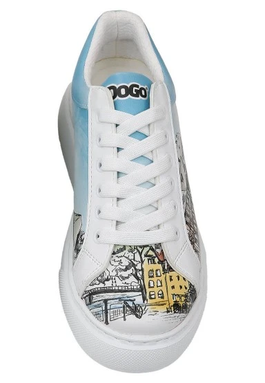 Women Vegan Leather White Sneakers - Take a Walk Design - 