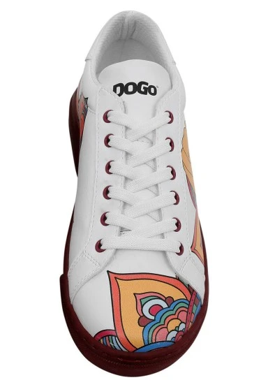 Women Vegan Leather White Sneakers - India Design - 