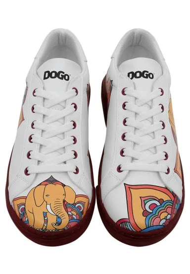Women Vegan Leather White Sneakers - India Design - 