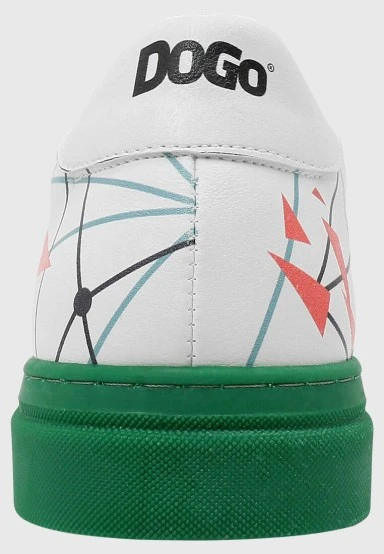 Women Vegan Leather White Sneakers - Red Fox Design - 