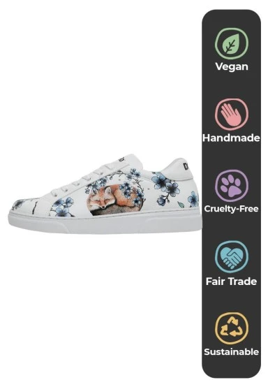 Women Vegan Leather White Sneakers - Stay Clever Design - 