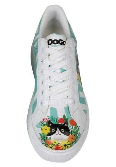 Women Vegan Leather White Sneakers - Sweet Escape Design - 