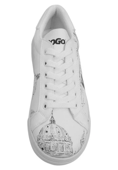 Women Vegan Leather White Sneakers - Berlin Design - 