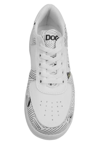 Women Vegan Leather White Sneakers - Black Cats Only Design - 